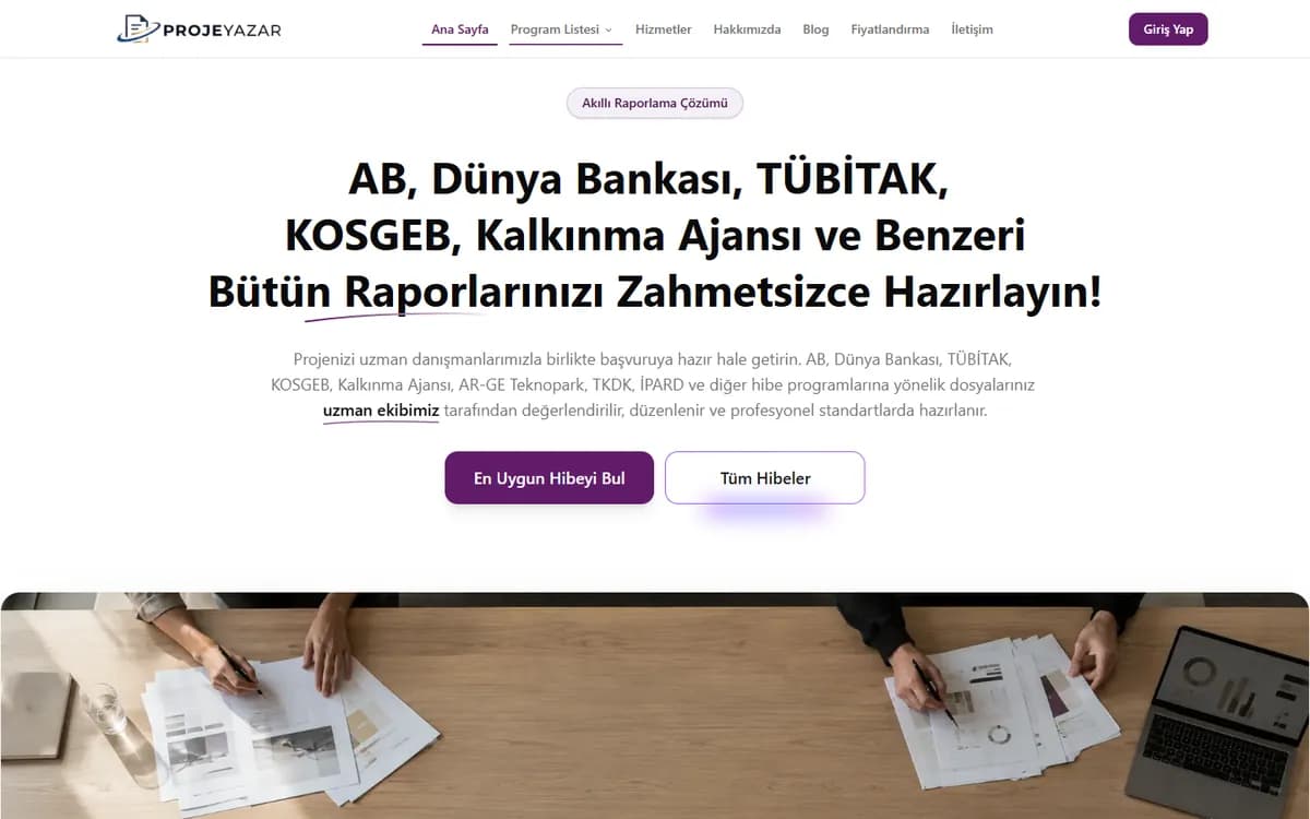 Proje Yazar web sitesi